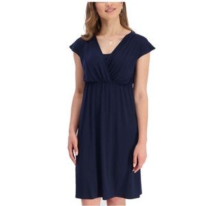 Milk Nursing Wear Dress in Navy